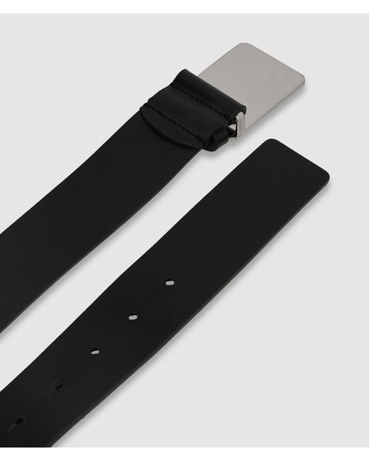 KL Jeans Black Logo Leather Belt for men