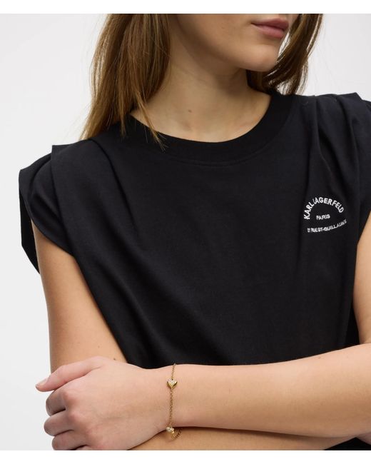 Karl Lagerfeld Metallic Multiple Heart Charm Bracelet