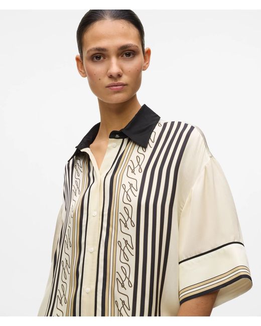 Karl Lagerfeld Natural All-Over-Print Pajama Shirt