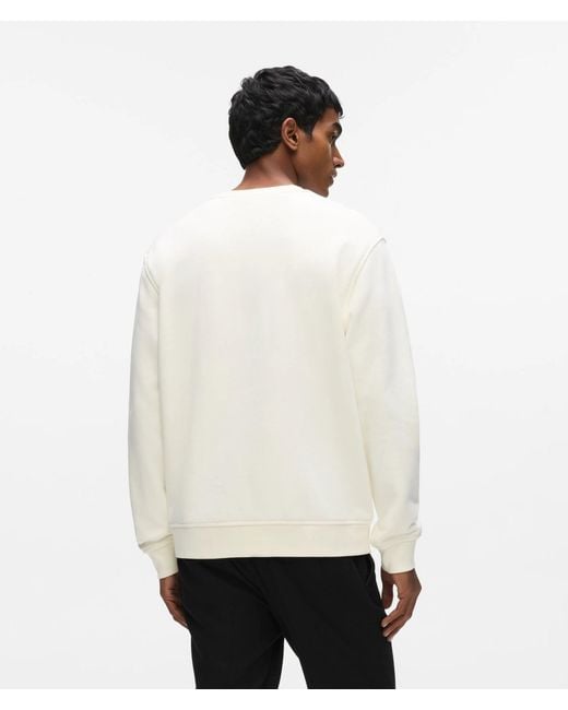 Karl Lagerfeld White Kameo Crew Neck Sweatshirt for men