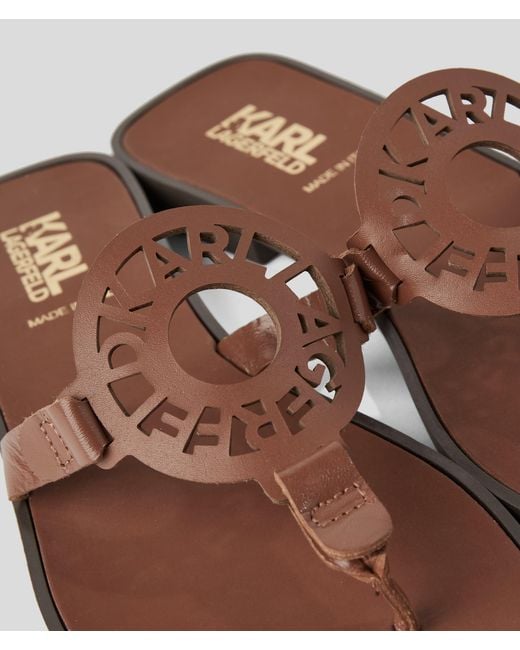 Karl Lagerfeld Brown Ring Logo Sandals