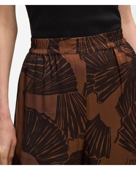 Karl Lagerfeld Brown Fan Print Pants