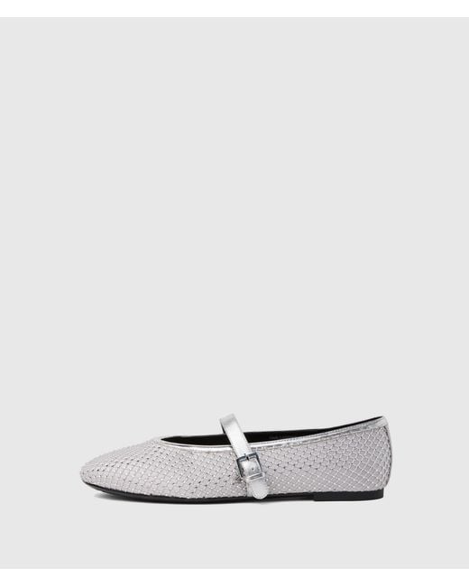Karl Lagerfeld White Karo Gemstone Mesh Mary Janes