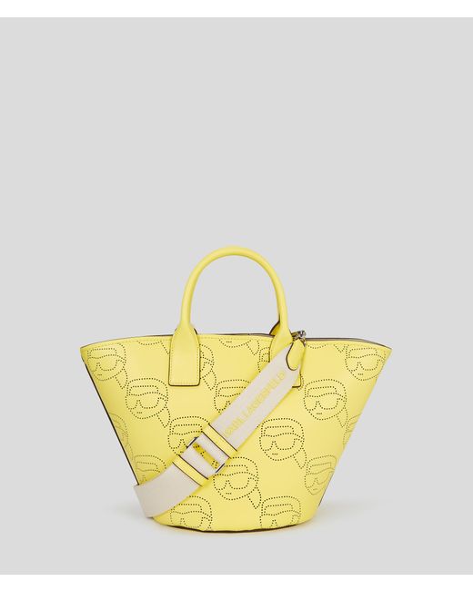 Karl Lagerfeld Yellow K/ikonik Perforated Tote Bag