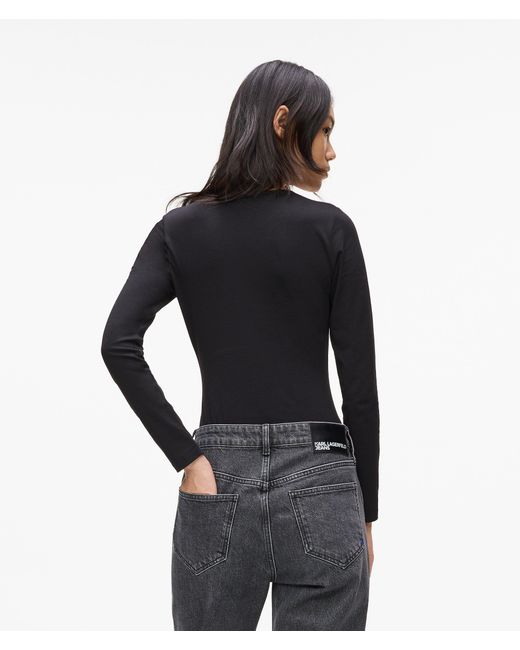 KL Jeans Black Long-Sleeved Bodysuit