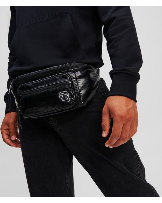 Karl Lagerfeld Black Ikon Puffy Nylon Bumbag for men