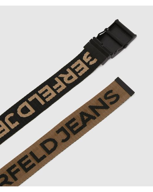KL Jeans Black Reversible Webbing Belt for men