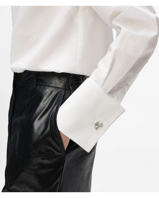Karl Lagerfeld White High Neck Blouse