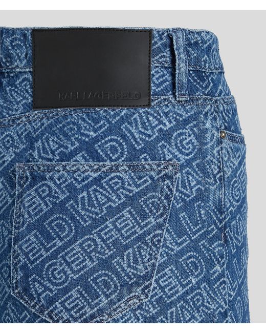 Karl Lagerfeld Blue Klj Logo Wide-leg Jeans
