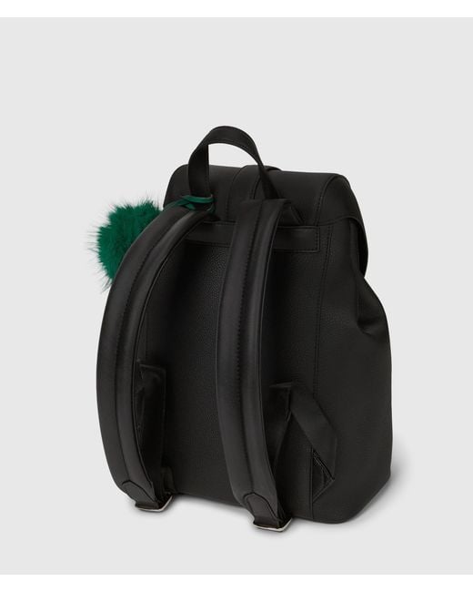 Karl Lagerfeld Black Ikon Pebble Charm Backpack