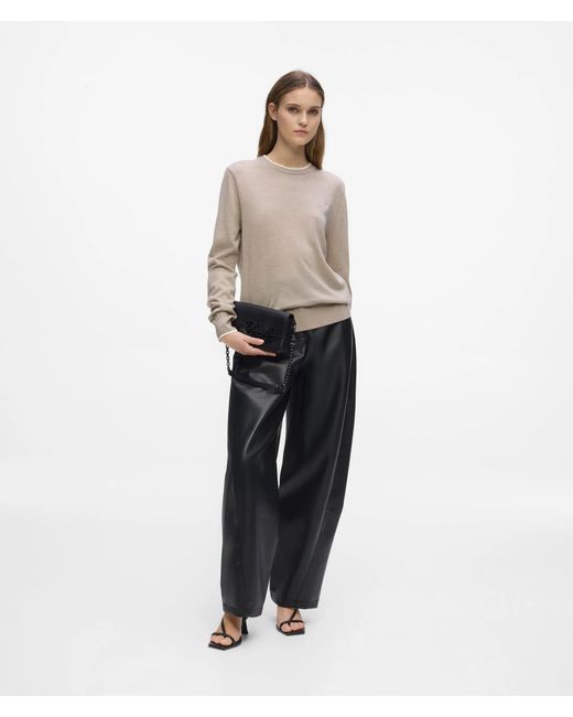 Karl Lagerfeld Natural Merino Wool Crewneck Sweater