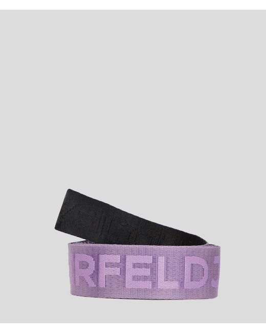 Karl Lagerfeld Purple Reversible Webbing Belt