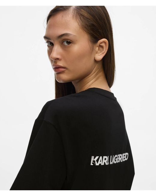 Karl Lagerfeld Black Logo Athleisure T-Shirt