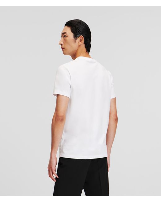 Karl Lagerfeld White Crew-neck T-shirt for men
