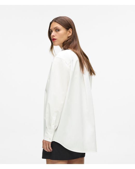 Karl Lagerfeld White Poplin Tie Shirt