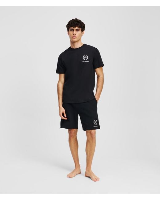 Karl Lagerfeld Black Hotel Karl Loungewear T-Shirt for men