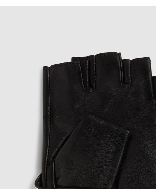 Karl Lagerfeld Black Fingerlose Handschuhe Mit Kragendetail, Damen, Größe