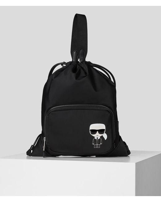 Karl Lagerfeld Black K/ikonik Nylon Convertible Backpack for men