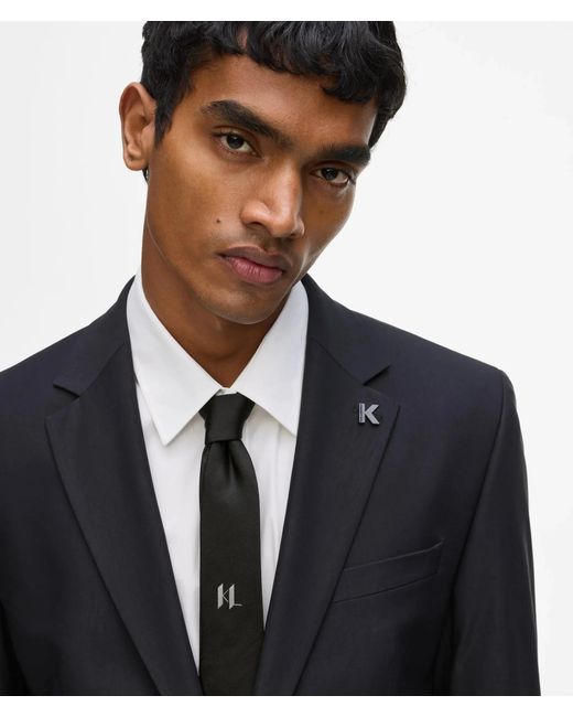 Karl Lagerfeld Black Monogram Tie for men