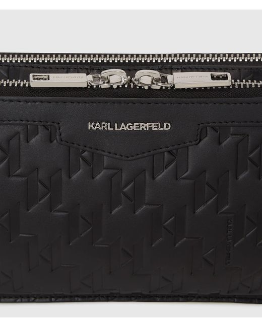 Karl Lagerfeld Black K/Loom Leather Belt Bag for men