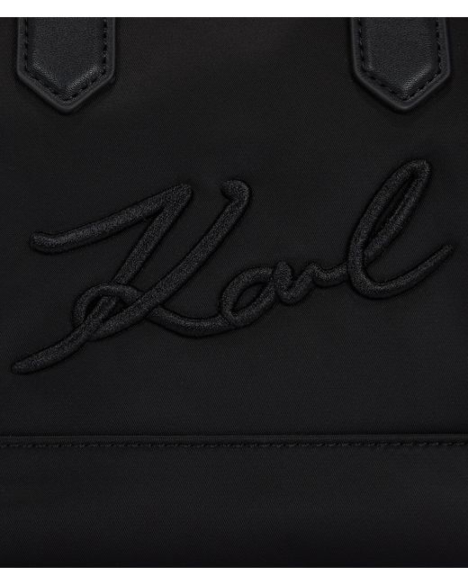Karl Lagerfeld Black K/signature Nylon Small Tote Bag