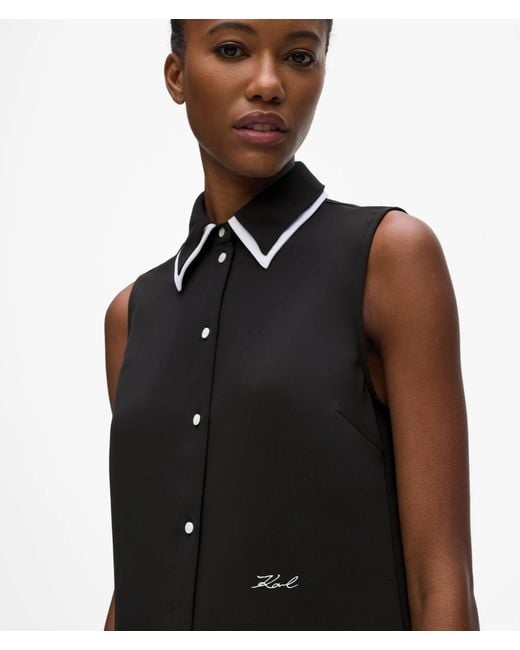 Karl Lagerfeld Black And Sleeveless Blouse