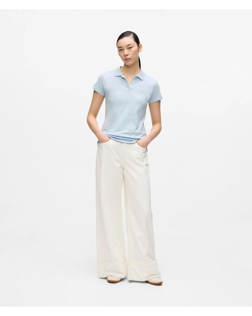 Karl Lagerfeld Blue Signature Piqué Polo Shirt