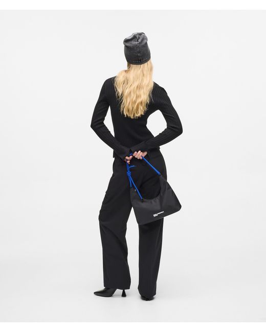 KL Jeans Black Cord Nylon Shoulder Bag