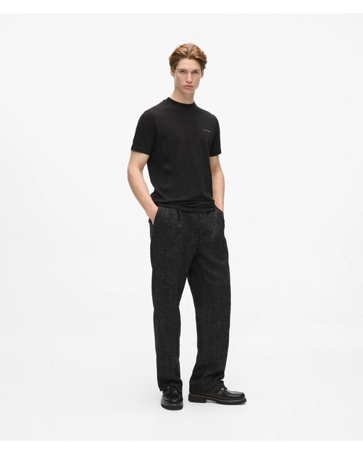 Karl Lagerfeld Black Metallic Logo T-Shirt for men