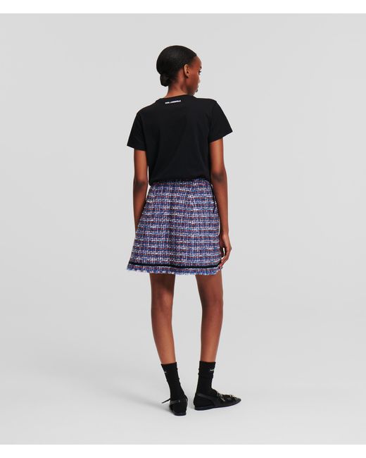 Karl Lagerfeld Blue Bouclé A-line Mini Skirt