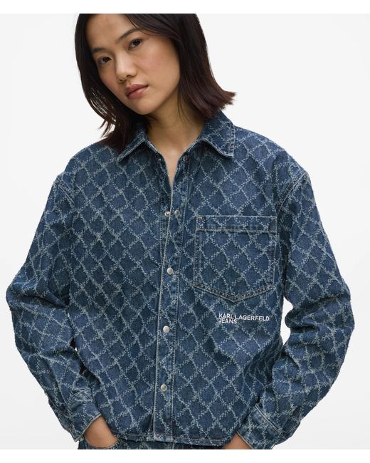 KL Jeans Blue Argyle Denim Shirt
