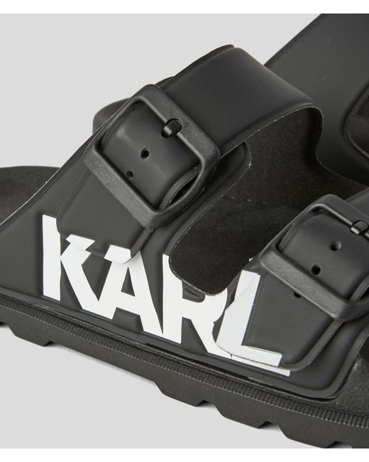 Karl Lagerfeld Black Kondo Tred 2-strap Sandals