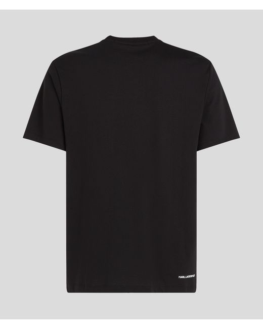 Karl Lagerfeld Black Kl Monogram Pocket T-shirt for men