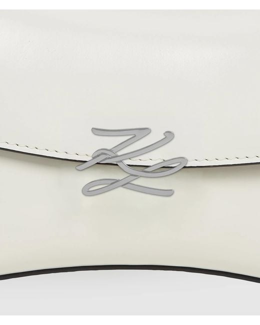 Karl Lagerfeld Natural K/Autograph Twist Top Handle Bag