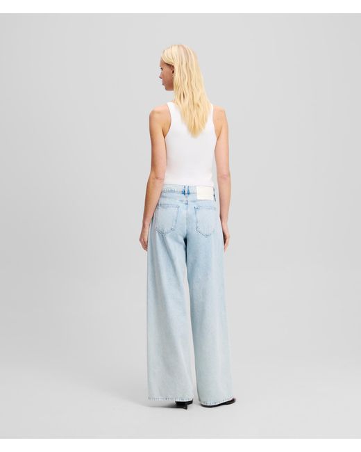 Karl Lagerfeld Blue Mittelhohe Jeans Mit Weitem Bein, Frau, Größe