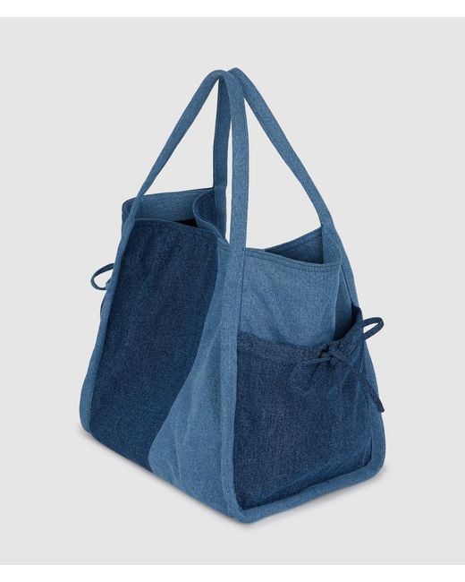 KL Jeans Blue Two-Tone Denim Shopper