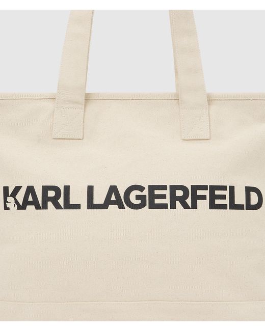 Sac En Toile Avec Logo Extra-Large, Homme, Taille Karl Lagerfeld pour homme en coloris White