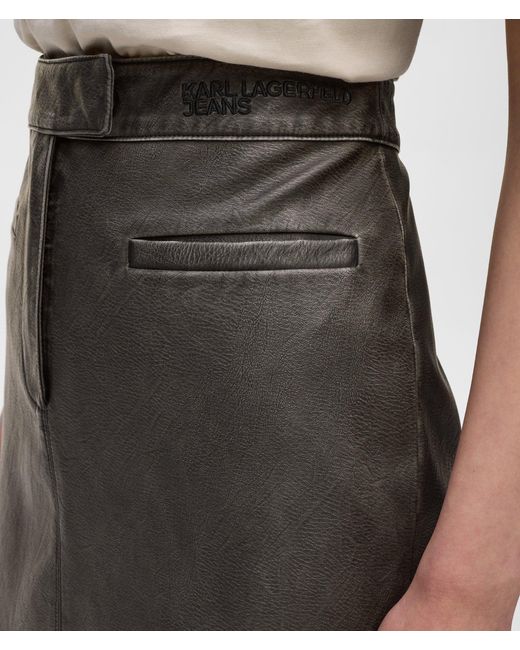 Jupe En Simili-Cuir Longueur Midi, Femme, Taille KL Jeans en coloris White