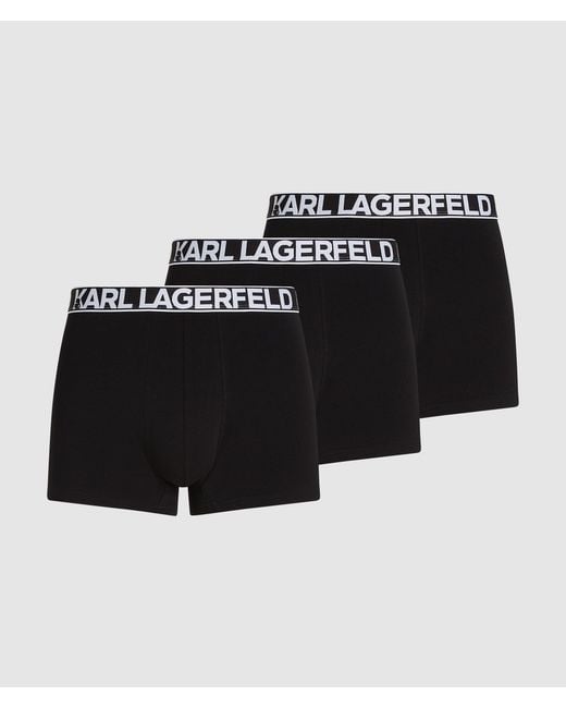 Karl Lagerfeld Black Bold Logo Trunks – 3-Pack for men