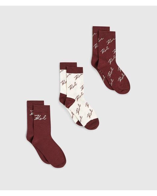 Karl Lagerfeld White Signature Print Socks