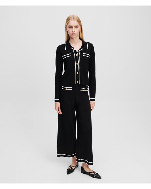Karl Lagerfeld Black Karl Essential Knitted Culottes