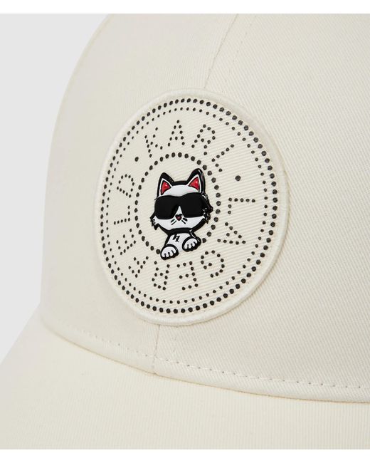 Karl Lagerfeld White Ikon Circle Choupette Cap