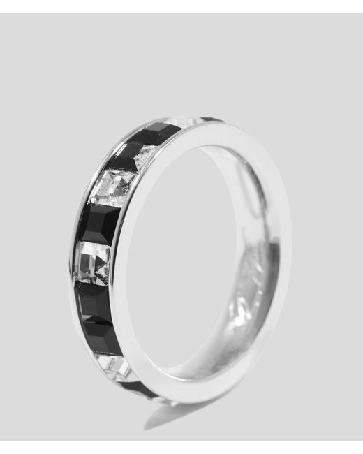 Karl Lagerfeld Metallic Crystals Ring