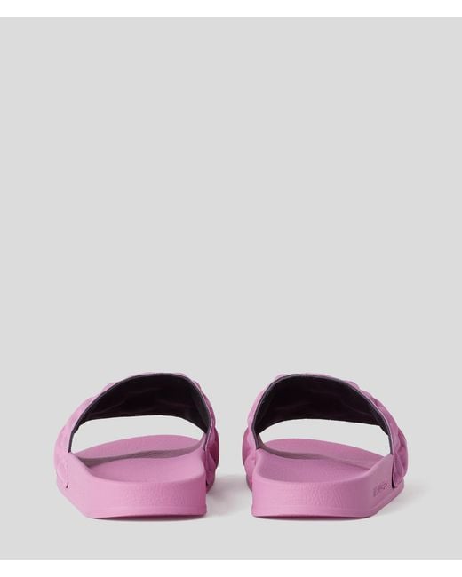 Karl Lagerfeld Purple Kl Monogram Padded Sandals