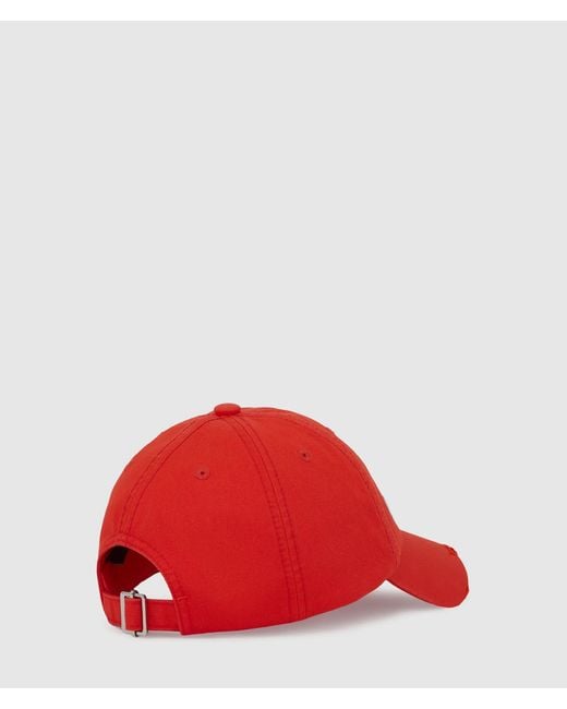 KL Jeans Red Distressed Logo Cap for men
