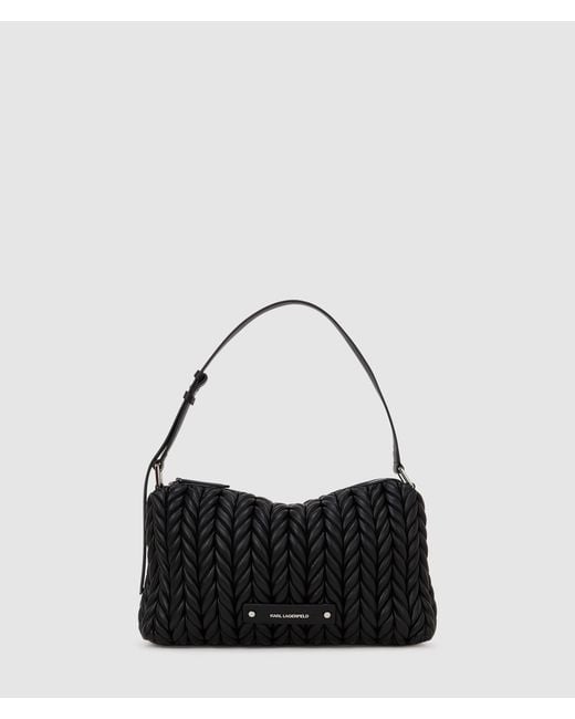 Karl Lagerfeld Black K/Weave Medium Shoulder Bag