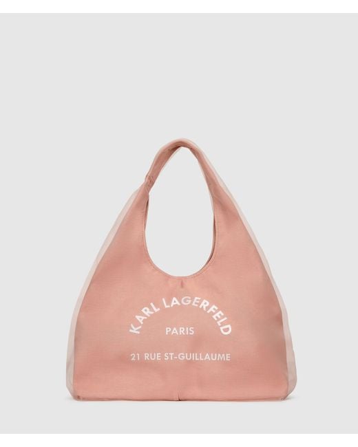 Karl Lagerfeld Pink Rue St-Guillaume Mesh Hobo Bag