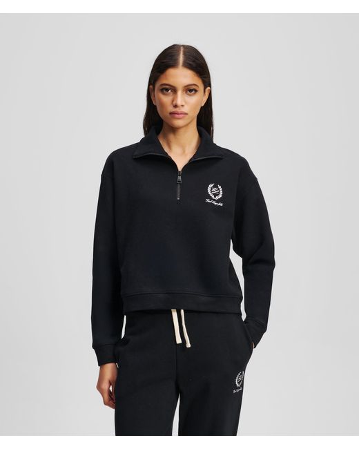 Karl Lagerfeld Blue Hotel Karl Loungewear Half-Zip Sweatshirt