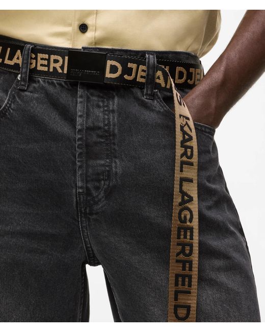 KL Jeans Black Reversible Webbing Belt for men