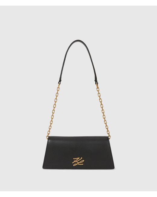 Karl Lagerfeld White K/Autograph Mini Flap Shoulder Bag